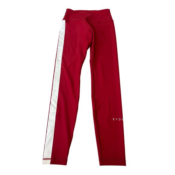 RYDERWEAR STRIDE HIGH WAISTED LEGGINGS - RED Size Small - Picture 2 of 10